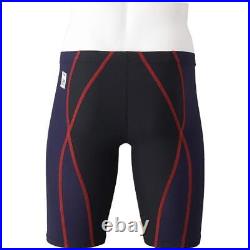 MIZUNO N2MB0411 Boy's Swimsuit MX ALPHA Half Spats Size 130 Black/Navy Nylon NEW