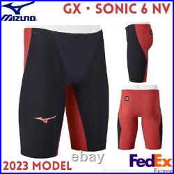MIZUNO Swimsuit Men GX SONIC 6 NV N2MBA501 96 Black Red XS F/S NV Japanese NEW