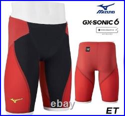 MIZUNO Swimwear Swimsuit Men GX SONIC 6 ET Black Red 2023 Model N2MBA503 New