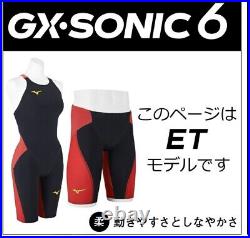 MIZUNO Swimwear Swimsuit Men GX SONIC 6 ET Black Red 2023 Model N2MBA503 New