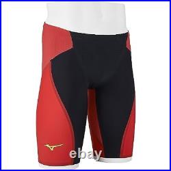 Mizuno GX / SONIC N2MBA503? 96Black x Red 6 ET Half Men's Swim Race Swimsuit