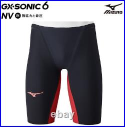 Mizuno Men Swimsuit GX-SONIC 6 N2MBA501 NV Size XS Half Spats 2023 Japan Black