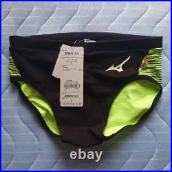 Mizuno Practice Swimsuit Exercise Suit Black Yellow Green Size